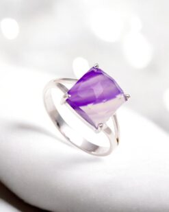 Rainbow Fluorite Natural 925 Sterling Silver Ring