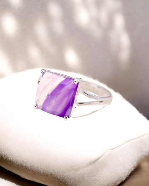 Rainbow Fluorite Natural 925 Sterling Silver Ring - Image 2