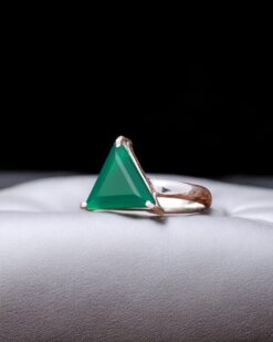 Natural Green Onyx 925 Sterling Silver Ring