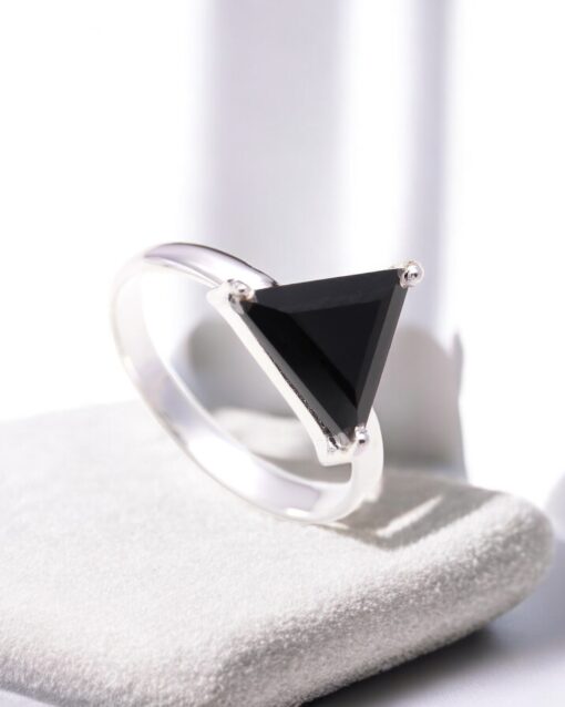 Natural Black Onyx 925 Sterling Silver Ring - Image 2