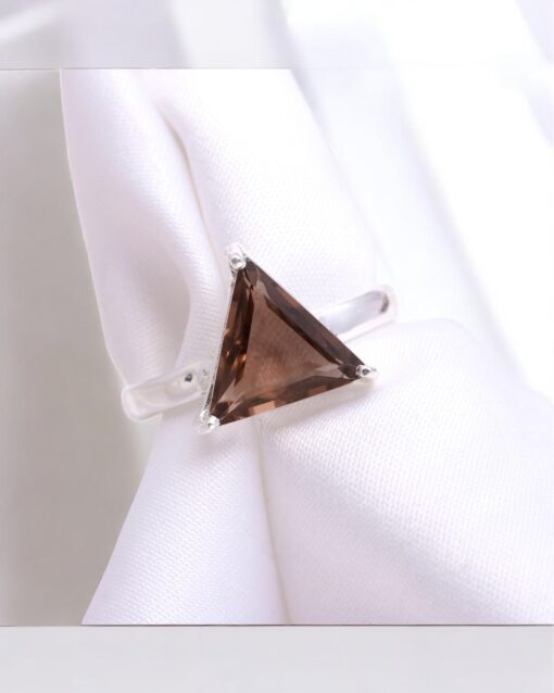 Natural Smoky Quartz 925 Sterling Silver Ring - Image 4