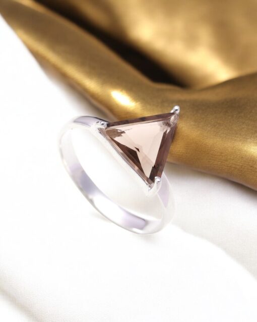 Natural Smoky Quartz 925 Sterling Silver Ring - Image 3
