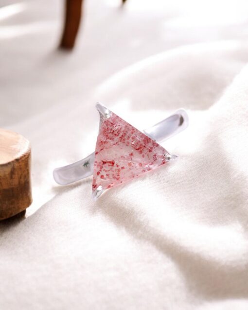 Natural Strawberry Quartz 925 Sterling Silver Ring - Image 3