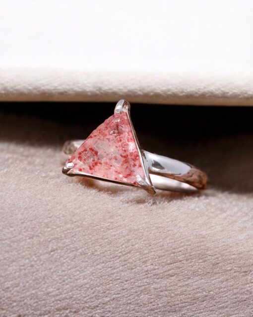Natural Strawberry Quartz 925 Sterling Silver Ring