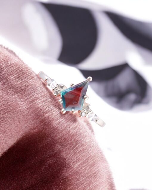 Natural Rainbow Fluorite 925 Sterling Silver Ring - Image 4