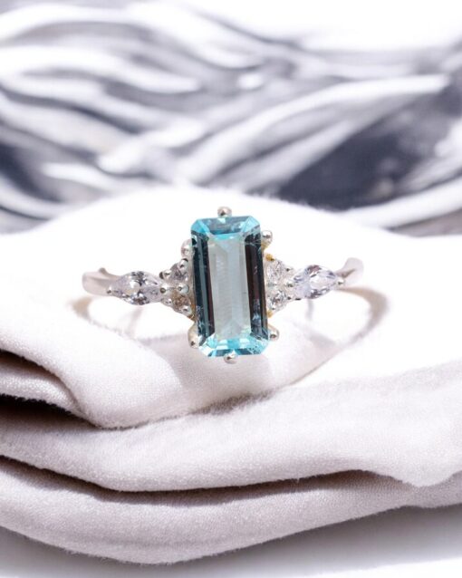Natural Sky Blue Topaz 925 Sterling Silver Ring - Image 4