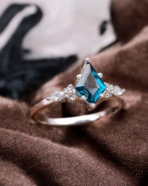Natural London Blue Topaz 925 Sterling Silver Ring
