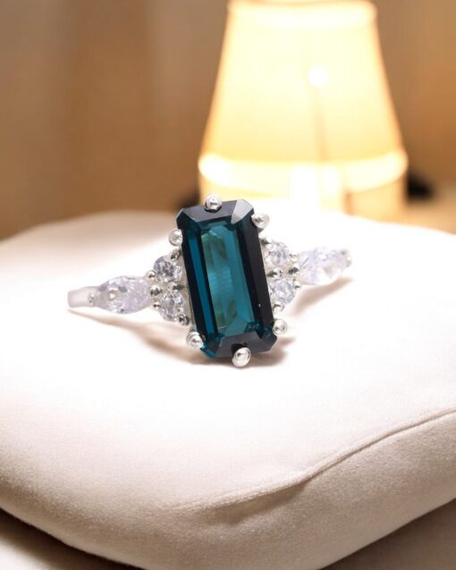 Natural London Blue Topaz  925 Sterling Silver Ring - Image 3