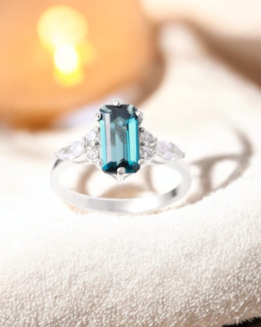 Natural London Blue Topaz  925 Sterling Silver Ring - Image 2