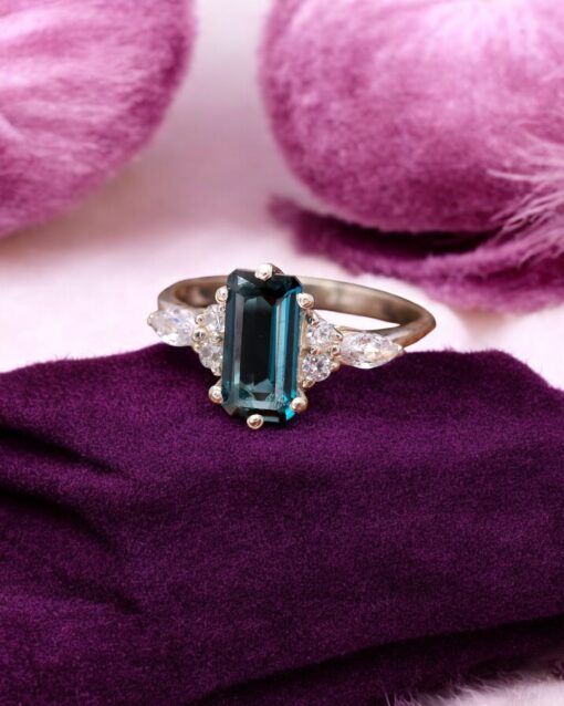 Natural London Blue Topaz  925 Sterling Silver Ring