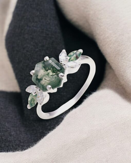 Natural Moss Agate 925 Sterling Silver - Image 2