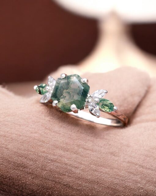 Natural Moss Agate 925 Sterling Silver