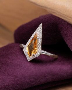 Natural Yellow Citrine 925 Sterling Silver Ring