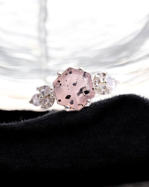 Natural Pink Dot Quartz 925 Sterling Silver Ring - Image 2