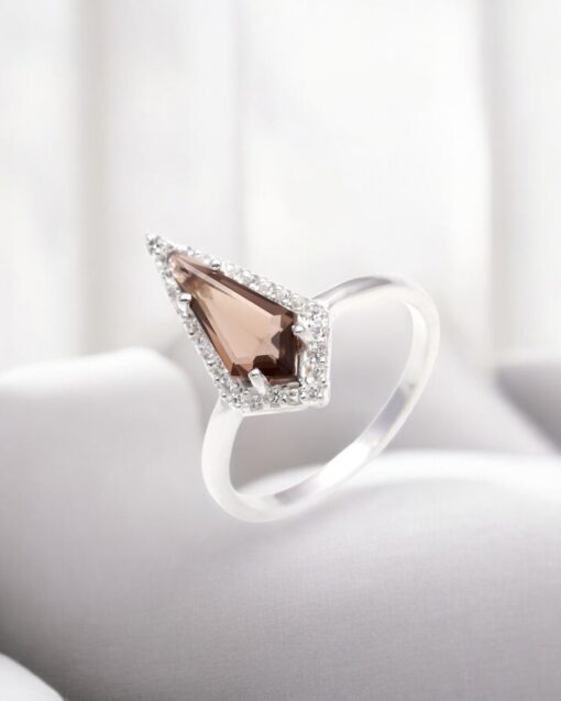 Natural Smoky Quartz 925 Sterling Silver Ring - Image 4