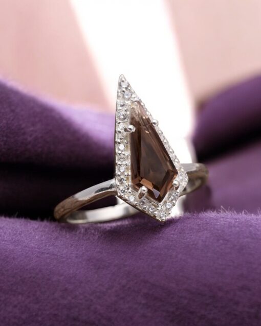 Natural Smoky Quartz 925 Sterling Silver Ring - Image 2