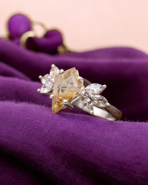 Natural Golden Rutile Quartz 925 Sterling Silver Ring - Image 4