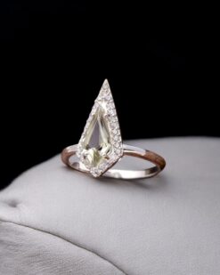 Natural Green Amethyst 925 Sterling Silver Ring