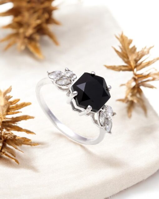 Natural Black Spinel 925 Sterling Silver Ring - Image 3