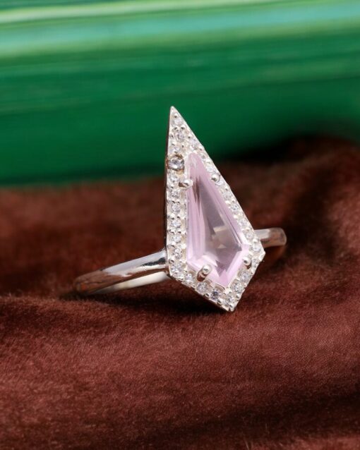 Natural Rose Quartz 925 Sterling Silver Ring - Image 4