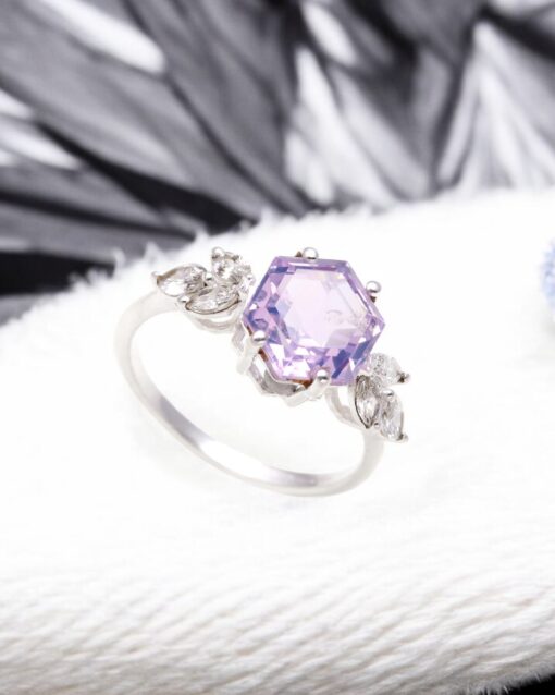 Natural Lavender Quartz 925 Sterling Silver Ring - Image 4