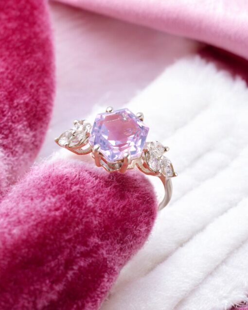 Natural Lavender Quartz 925 Sterling Silver Ring - Image 3