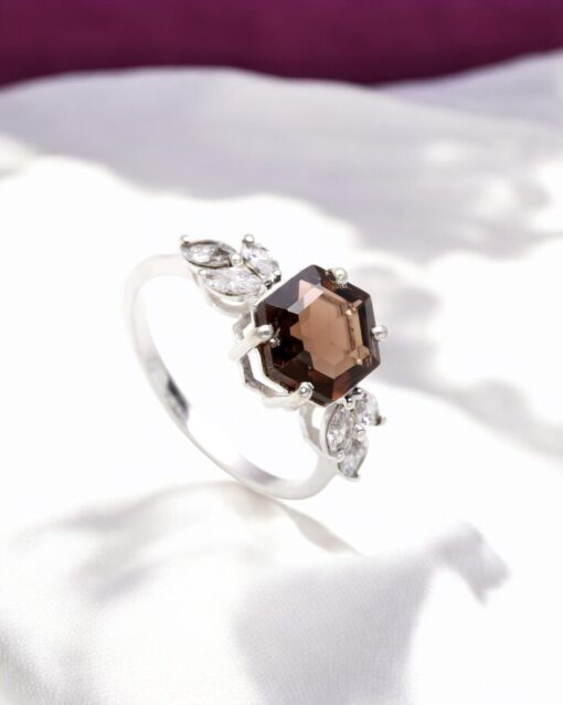 Natural Smoky Quartz 925 Sterling Silver Ring - Image 3