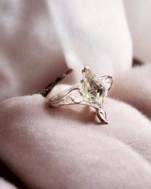 Natural Green Amethyst 925 Sterling Silver Ring