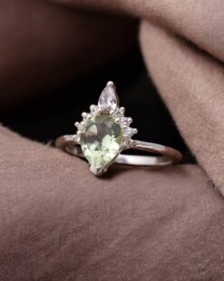 Natural Green Amethyst 925 Sterling Silver Ring