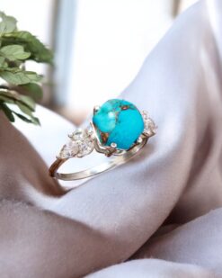 Natural Oyster Turquoise 925 Sterling Silver Ring
