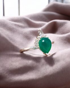 Natural Green Onyx 925 Sterling Silver Ring