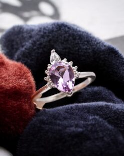 Natural Pink Amethyst 925 Sterling Silver Ring
