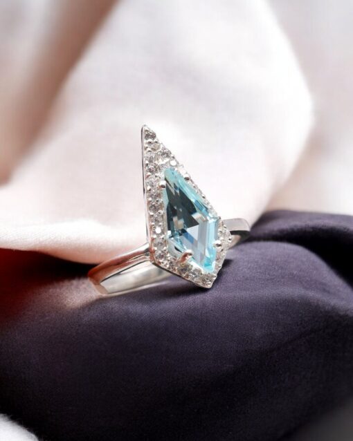 Natural Sky Blue Topaz 925 Sterling Silver Ring - Image 3