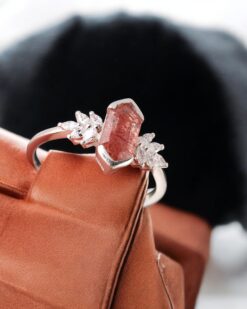 Beautiful Red Strawberry Quartz Sterling Silver Ring