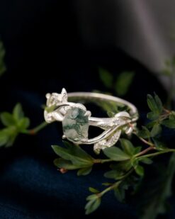 Natural Moss Agate 925 Sterling Silver Ring