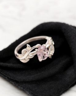 Natural Pink Dot Quartz 925 Sterling Silver Ring