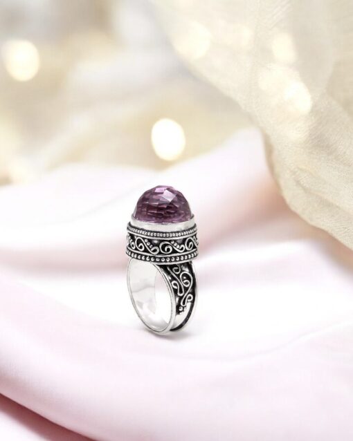 Natural Amethyst 925 Sterling Silver Ring - Image 4