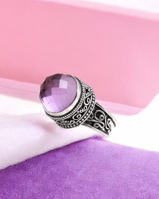 Natural Amethyst 925 Sterling Silver Ring - Image 2