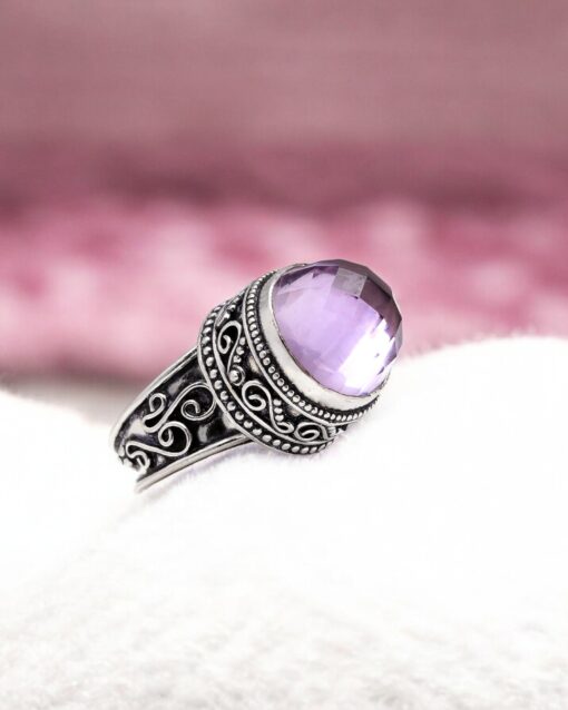 Natural Amethyst 925 Sterling Silver Ring