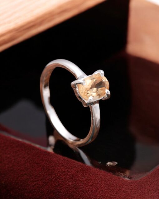 Natural Citrine 925 Sterling Silver Ring - Image 3