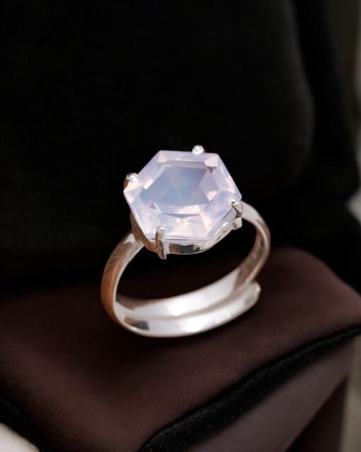 Natural Lavender Quartz 925 Sterling Silver Ring - Image 4