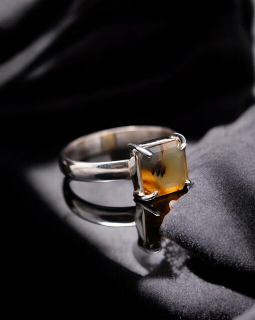 Natural Montana Agate 925 Sterling Silver Ring - Image 2