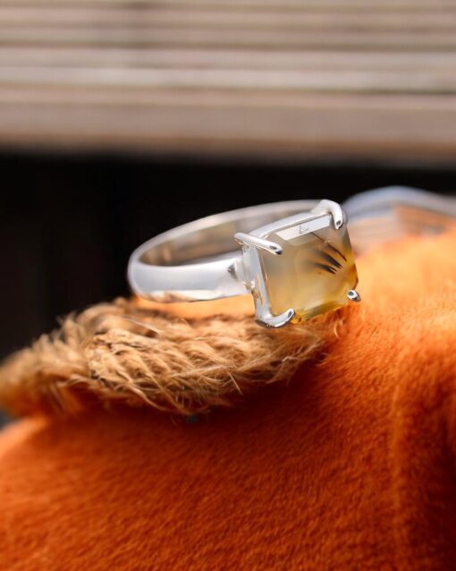 Natural Montana Agate 925 Sterling Silver Ring