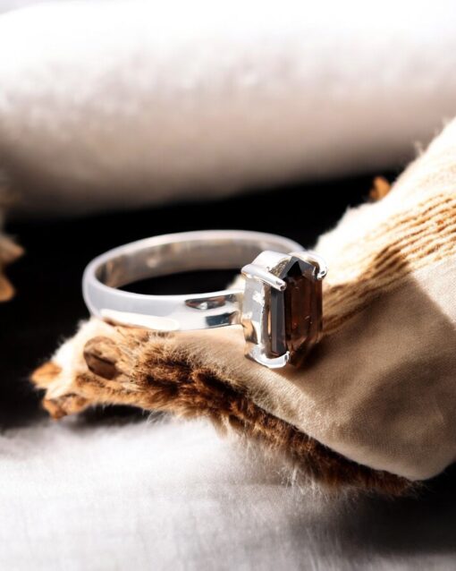Natural Smoky Quartz 925 Sterling Silver Ring - Image 2