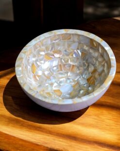 Regal Bloom Bone Inlay Decorative Bowl