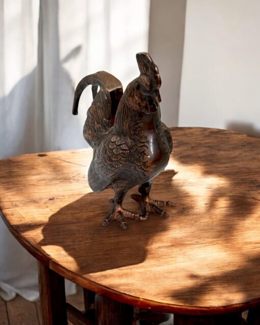 Rustic Iron Hen Figurine for Farmhouse & Garden Decor - Image 3